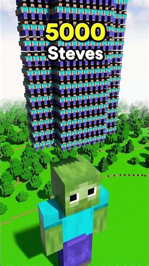 1 to 10000 Steves VS Giant Zombie ! #minecraft #teardown