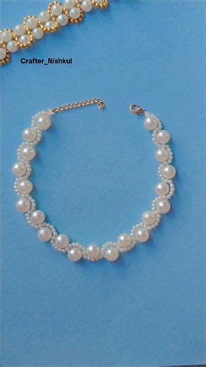 Easy Pearl Bracelet Making at Home ✨ #Shorts #craft #jewellery #trending #bracelet #diy #handmade
