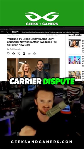 Geeks + Gamers on Instagram: "Fans OUTRAGED Over Disney vs YouTube TV WAR"