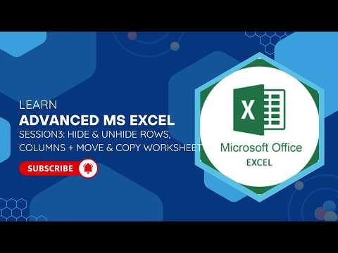 MS Excel Tutorial | Hide & Unhide Rows, Columns + Move & Copy Worksheets (Beginner Guide)