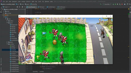 用JAVA写了个植物大战僵尸