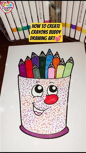 Crayons Buddy Drawing Art💕#trending #drawing #art