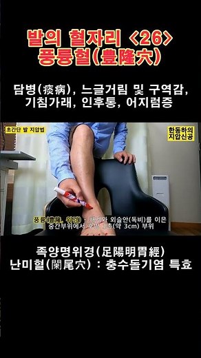 발의 혈자리 (26) 풍륭혈(豊隆穴) [지압신공]