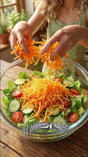 You Won't Guess What This Becomes 🤯 | Easy American Garden Salad Recipe #salad #veggies #healthy