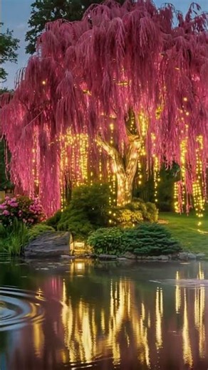 Dreamy Pink Tree ✨🌸 Glowing Lights | Peaceful Calm Nature Short