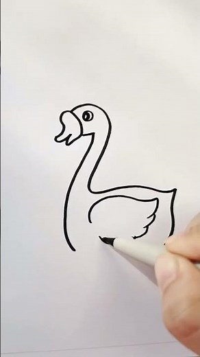 Simple Swan Drawing for Beginners ✏️ Step-by-Step Easy Tutorial