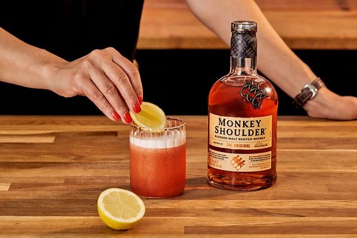 How to make the Monkey Jam Sour, a fun and foamy whiskey cocktail