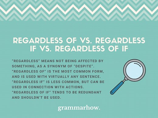 Regardless of vs. Regardless if vs. Regardless of if