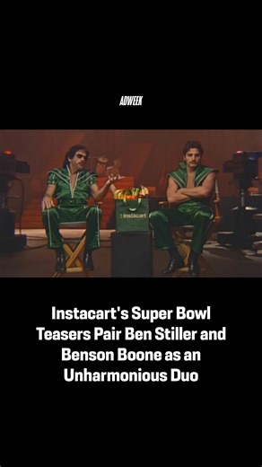 Blue Steel and flips are coming to a Super Bowl commercial near you! Posing as heavily-accented siblings and dressed up as a ’70s-era singing duo, Ben Stiller and Benson Boone will star in Instacart's second consecutive Super Bowl ad, directed by filmmaker and director Spike Jonze. In two 30-second teasers titled “Harmonizing” and “Goals,” Stiller critiques Boone’s pitch and then scolds him for interrupting his misguided spiel about the wrong kind of football. Both teasers will air on linear TV 
