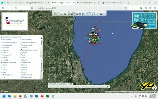🔊 Saturday PM Update: After downpours drenched the racing fleet at the start this afternoon, the teams saw incredibly light southerly winds as they labored north. Expect a northerly to fill in tonight forcing the teams to commit to an upwind route up the Lake. Watch this evening’s update from Race Chairman WinnSoldani for more insider info! 👇 📍 Race tracker: https://yb.tl/chicagomac2025 ⏱️ Live Results: https://bit.ly/4eU1gQb 📸 Instagram: https://bit.ly/3IvMRxG 📫 Inbox Updates: http://bit.l
