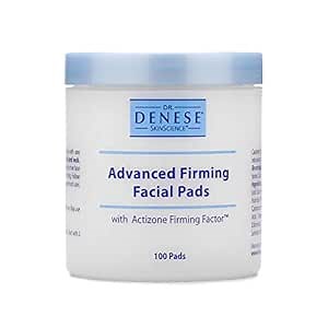 Dr. Denese SkinScience Advanced Firming Facial Pads 100 Count – Professional Exfoliator with Glycolic Acid, Peptides and Aloe for Smooth Radiant Skin, Refined Pores – Dermatologist Tested Cruelty Free