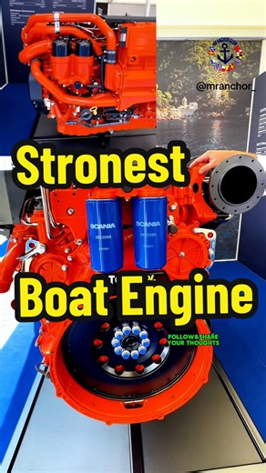 SubForUpdates: Strongest boat engine on the market from Scania! This inline-6 monster pushes 1050 HP with Scania’s legendary torque, fuel efficiency, and bulletproof reliability. Built for offshore powerboats, fast commercial craft, and anyone who wants pure Scandinavian muscle on the water. Would you run this engine? F0LL0W me @mranchornews for first hand information!! #diesel #boatmechanic #superyacht | Mr.Anchor News Club