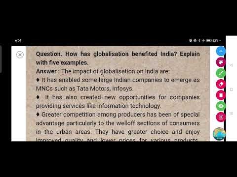 How has globalisation benefited India? Explain with five examples.