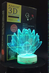 3D Illusion Led Night Light Lotus Flower By