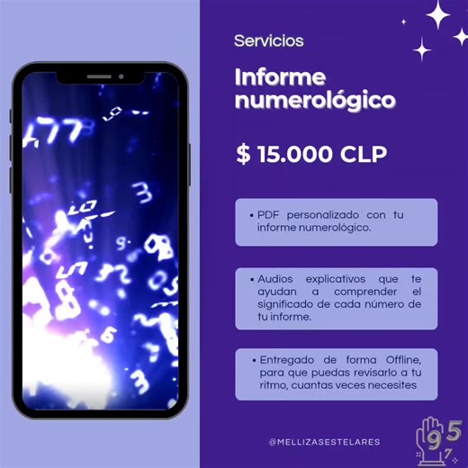 ¿Sientes que estás en un momento de búsqueda personal o necesitas claridad sobre tu camino? Nuestro Informe Numerológico Personalizado es una guía que revela la energía con la que naciste y cómo influye en tu vida, decisiones y aprendizajes. ✨ ¿Qué incluye? 🔹 Cualidades, dones y aspectos a trabajar 🔹 Misión de vida, aprendizajes por ciclos y por año personal 🔹 Pináculos, desafíos y aspectos kármicos 🔹 PDF personalizado audios explicativos 🔹 Entrega offline para que lo revises cuantas veces 