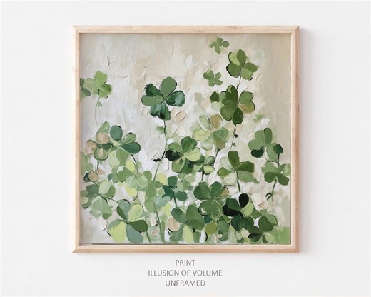 Clover Oil Print Botanical Painting Irish Greenery Wall Art St. Patrick's Day Gift - Etsy Canada