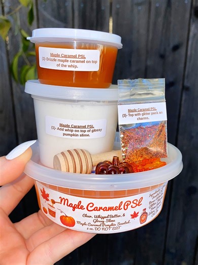 Maple Caramel PSL Slime Kit: Pumpkin Spice Scented, DIY Interactive - Etsy