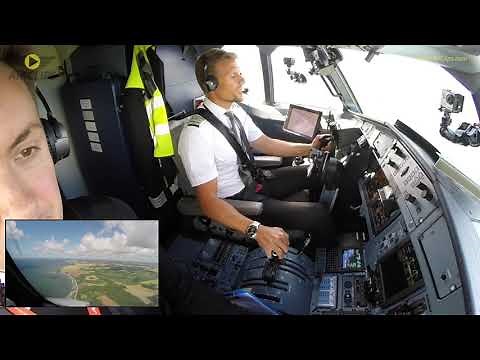 Brand new DAT ATR 72-600 Cockpit Landing into Rønne, Bornholm! [AirClips]