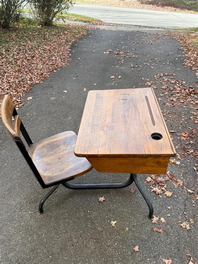 Antique School Desk With Spinning Chair - Etsy