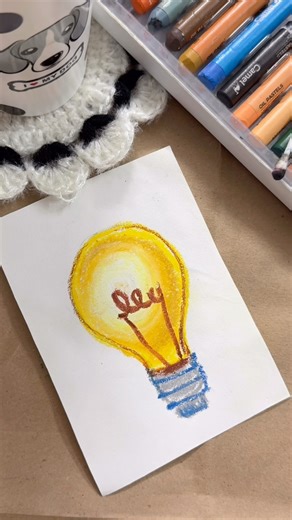 💡Light bulb easy drawing #art #doodle #oilpastel #easydrawing #shorts