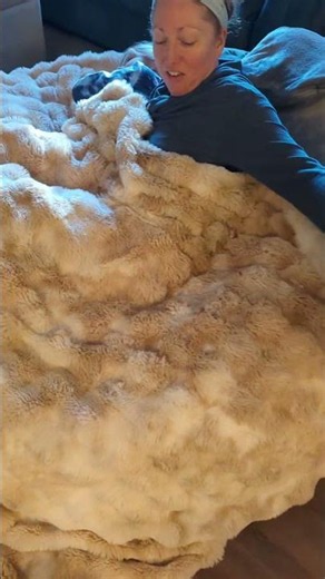 This is definitely the softest plush blanket we've ever had!! 😊 #softblanket #largeblanket