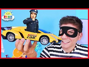 Ryan Pretend Play Police Office in the mini toy car!!!! - Videos For Kids