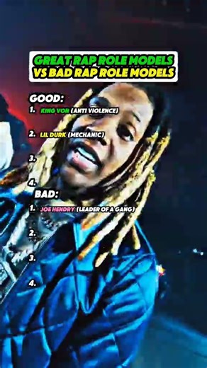 GREAT Role Models 🆚 BAD Role Models.. 🤗 |#rapper #hiphop #fyp #rapsong #lyrics#ranking