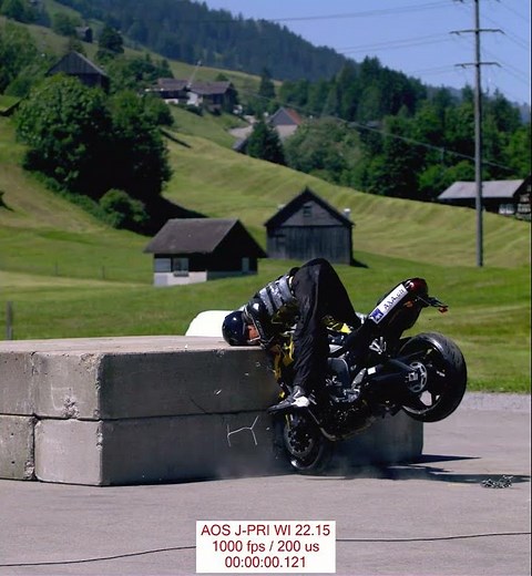 Motorcycle Crash Test in Slow Motion | High-Speed Camera Footage (1000 fps)