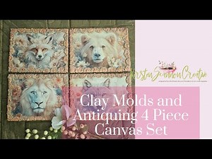 Mixed Media Canvas Artworks Using Clay and Antiquing