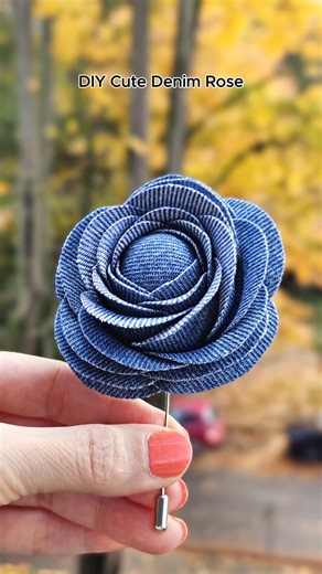 🤯Turn Old Jeans into cute Rose| Step-by-Step Tutorial #shorts #diy #craft #handmade #howto