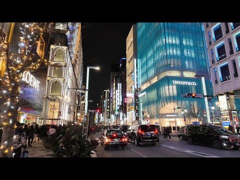 【4KHDR】東京：銀座夕景１ [4KHDR] Tokyo: Ginza Evening View 1