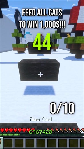 FEED ALL Cats To WIN $1000! #minecraft #challenge