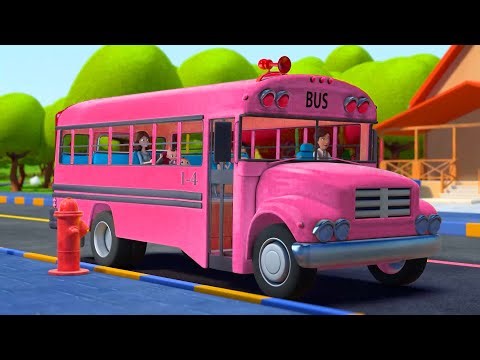 Wheels on the Pink Bus | Learn Pink Color | Nursery Rhymes for Toddlers | BabaSharo TV