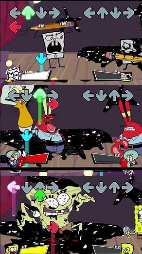 Spongebob Glitches vs. Normal Gameplay in FNF #fnf #spongebob #shortsviral