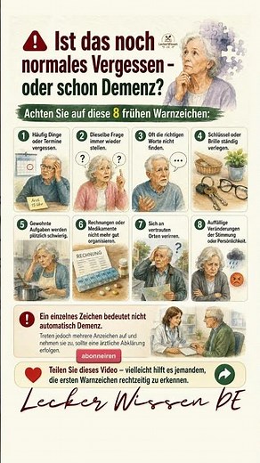 🚨 Recognizing Dementia: 8 Early Warning Signs You Should Never Ignore After 60