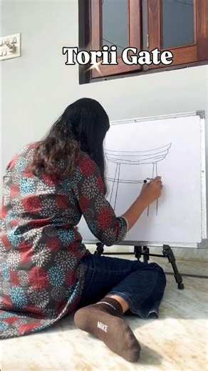 How to draw Torii Gate #shorts #viral #trending #trendingshorts #youtubeshorts #explore