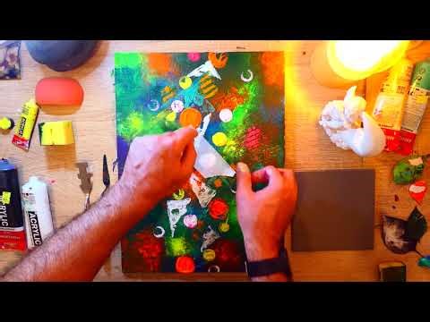 How To Create A Cool Abstract Painting In Acrylics | Inspirational Art | Satisfying
