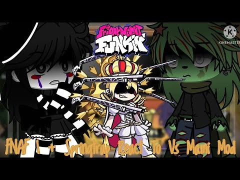 FNAF 1 + Marionette & Springtrap React To FNF Vs Mami Mod || Gacha Club
