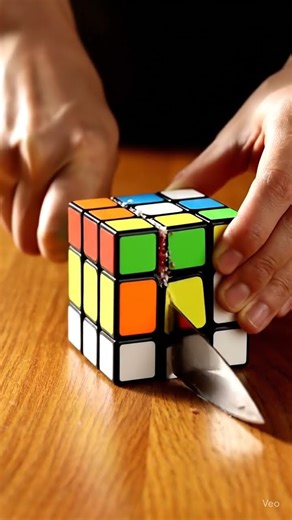 ASMR: Cutting a Rubik’s Cube #satisfying #asmr #relaxing