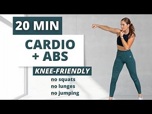 20 Min KNEE FRIENDLY NO REPEAT Cardio and Abs | low impact standing cardio | no squats, no lunges