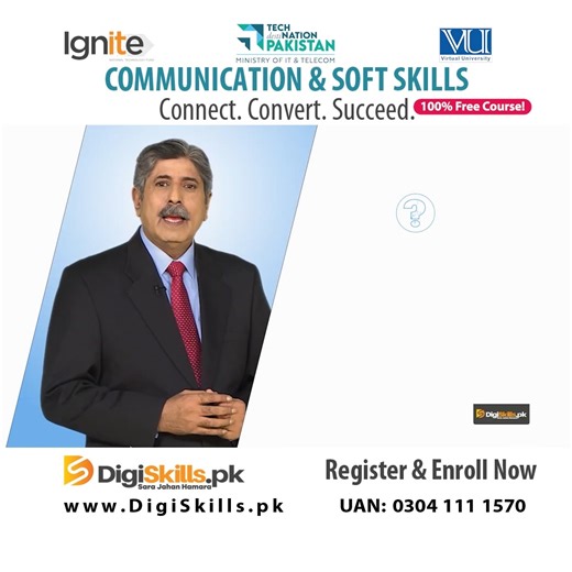DigiSkills.pk on Instagram: "𝐈𝐦𝐩𝐫𝐨𝐯𝐞 𝐘𝐨𝐮𝐫 𝐒𝐨𝐟𝐭 𝐒𝐤𝐢𝐥𝐥𝐬 𝐟𝐨𝐫 𝐚 𝐒𝐭𝐫𝐨𝐧𝐠𝐞𝐫 𝐂𝐚𝐫𝐞𝐞𝐫. DigiSkills.pk is offering a FREE Communication & Soft Skills Course designed to help freelancers communicate clearly, negotiate confidently, and build strong client relationships. Learn how to write effective messages, handle feedback, deliver updates, and maintain professionalism on platforms like Upwork, Fiverr, and Freelancer. Secure your enrollment today. Seats are limited. Enr
