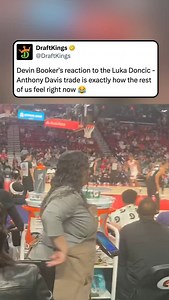 Devin Booker was STUNNED to learn about the Luka-AD trade while sitting on the Suns bench 🤣 (🎥: mikeyduran / X) | DraftKings
