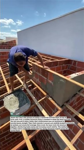 Concrete Beam Casting Over Brick Walls! #construction #concrete #builder