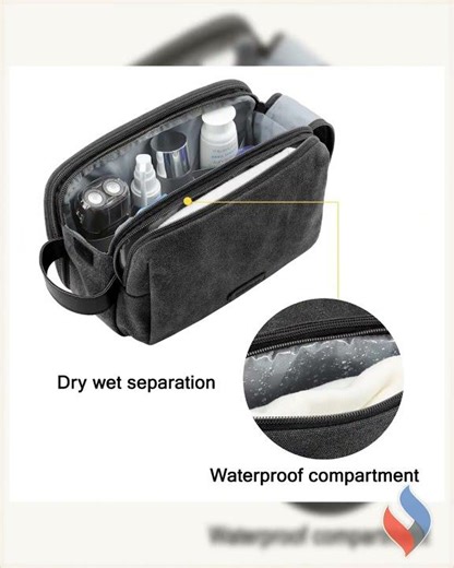 BAGSMART Men’s Canvas Toiletry Bag – Water-Resistant Travel Dopp Kit