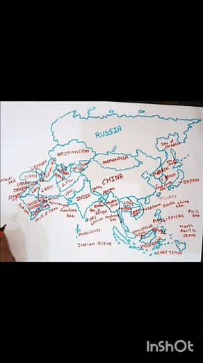How To Draw Asia Map#asia #art #geographythroughmaps #shorts #shortvideo #shortsfeed