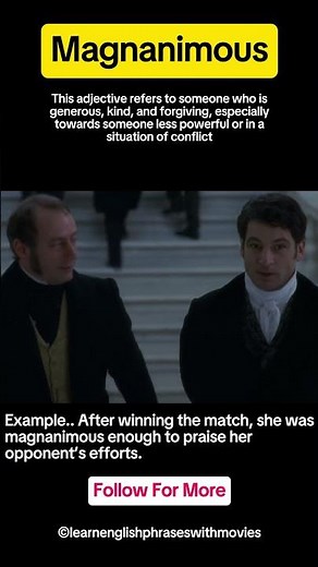 Magnanimous - Meaning, Examples, and Usage | Build Your Vocabulary #Magnanimous #viralshorts