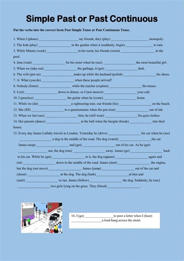 Simple Past or Past Continuous activity