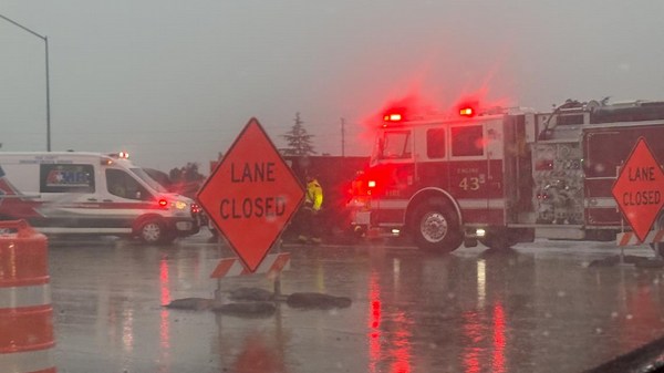 Driver left with major injuries after crash with big rig along Hwy 50 in Sacramento