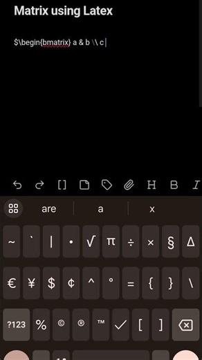 How to make a square matrix using Latex