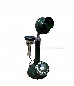 Brass Candlestick Telephone: Dark Green Dial, Working Decor - Etsy